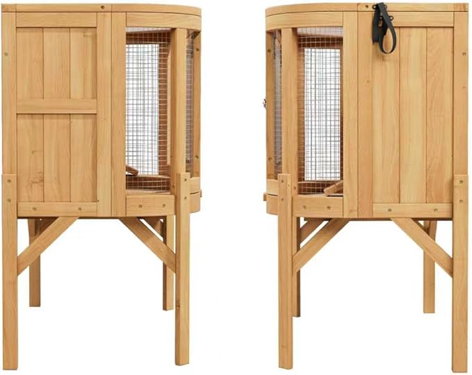 Wooden Hamster Cages with Stand, Deep Pull-Out Tray, Hamster Cage and Habitat with Locking Mechanism, Chew-Proof Guinea Pig Cage, Hamster House (Natural Wood)