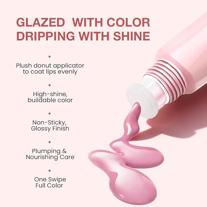 Lip Tinted Glowy Balm Hydrating Tinted Lip Serum Lip Gloss, Ultra-Hydrating Natural Vegan Lip Balm, Sheer-Tinted Shine & Hydration, Soothes & Softens Dry Lips Skincare (Light Pink)