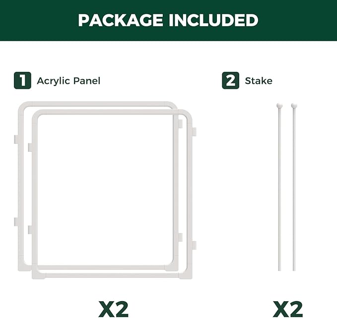 FXW Acrylic & Wire Mesh Indoor Dog Playpen, Heavy Duty 24 Inch 2 Panels Metal Dog Pen for Puppy and Small Dogs, White│Patented