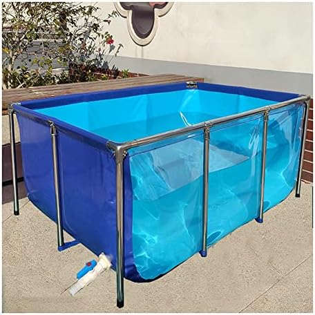 Folding Indoor Fish Pond Aquarium - Steel Frame with PVC Liners & Clear Viewing Panel - Perfect for Goldfish Breeding & Outdoor Water Tank Use