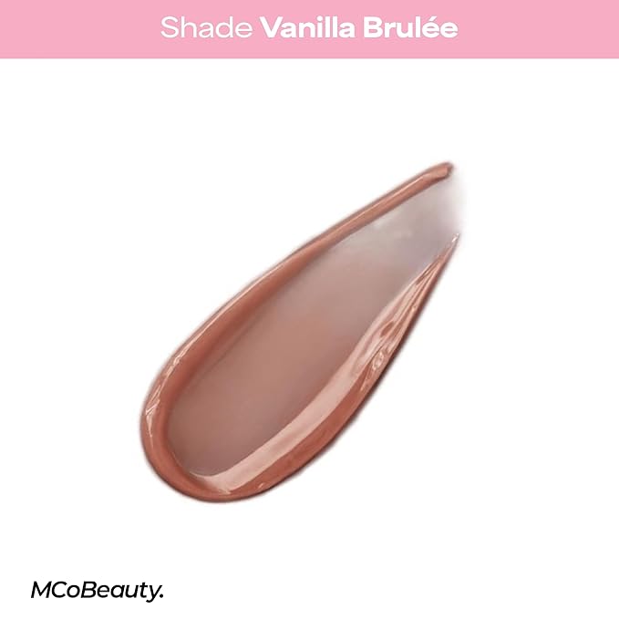 MCoBeauty - Peptide Lip Treatment - Vanilla Brulee - Nude Beige Shade - High Gloss Peptide Lip Balm & Plumper with Shea Butter - Hydrating Conditioning Lip Glaze for Soft Smooth Lips - Cruelty Free