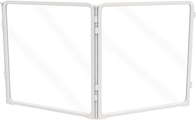 FXW Acrylic & Wire Mesh Indoor Dog Playpen, Heavy Duty 24 Inch 2 Panels Metal Dog Pen for Puppy and Small Dogs, White│Patented