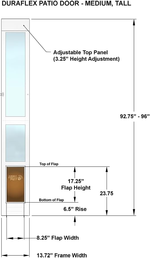 High Tech Pet DuraFlex Premium Patio Pet Doors (Tall Height, Medium)