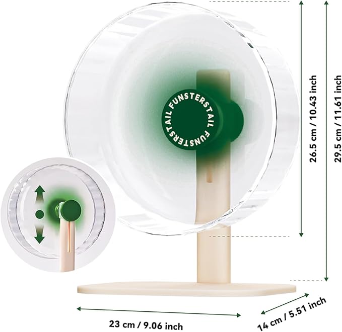 Super Silent Hamster Wheel 10.4 Inch, Magnetic Large Rat Wheel for Chinchilla, Gerbil, Guinea Pig, Cat, Mouse, Sugar Glider and Dwarf, Syrian Hamster Accessories (Avocado Green)