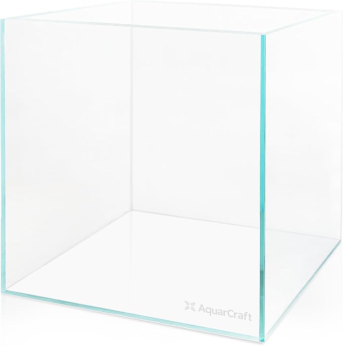 Ultra Clear Glass Fish Tank 16 Gallon, 6mm Thickened Rimless Aquarium Tank Low Iron, Cube Aquarium 15.7in x 15.7in x15.7in
