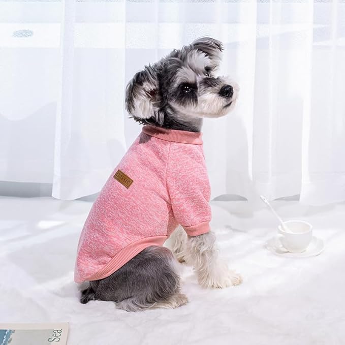2 Pack Dog Sweaters for Small Dogs - Warm Winter Puppy Sweaters Cute Soft Dog Clothes Outfit Pet Costume for Boy Girl Doggie, Cat, Bulldog Pug Yorkie Kitten Chihuahua (Purple, Pink, X-Large)