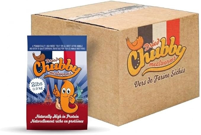Chubby Dried Mealworms | 24 lbs | Premium EU-Grown Non-GMO Protein Treats for Chickens, Ducks, Wild Birds & Reptiles – High-Protein Chicken Feed Snack for Laying Hens