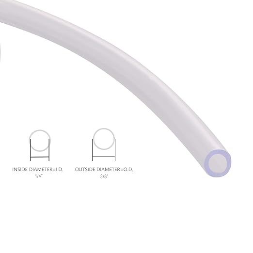 DERNORD PVC Tubing 1/4"ID X 3/8"OD Flexible Clear Vinyl Hose 100 Feet for Food Grade