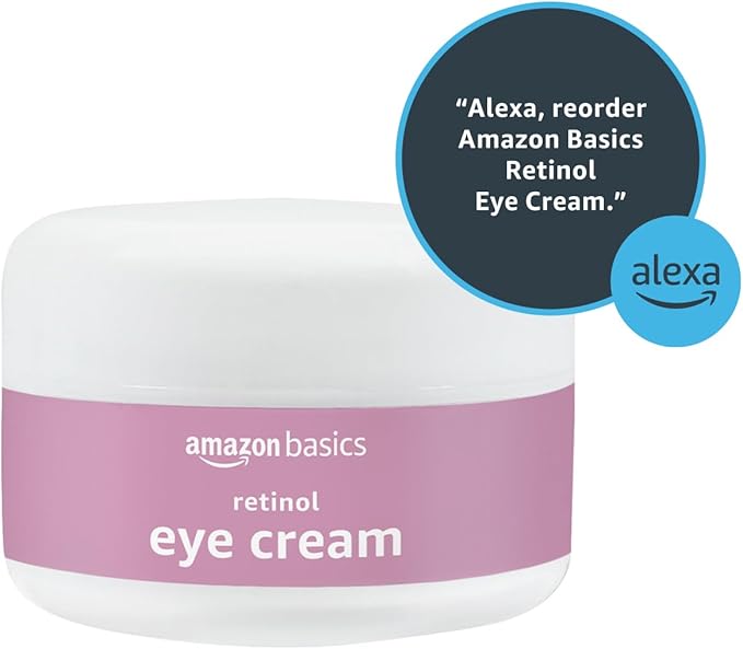Amazon Basics Retinol Under Eye Cream, Fragrance Free, Reduces Fine Lines, Night Treatment, 0.5 Ounces, 1-Pack