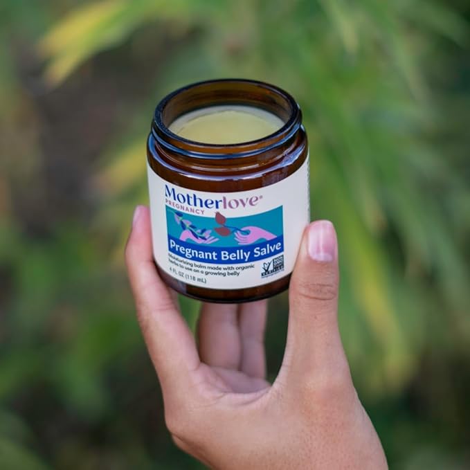 Motherlove Pregnant Belly Salve (4 oz) Moisturizing Balm to Use on Growing Belly—Non-GMO & Organic Herbs (Pack of 2)