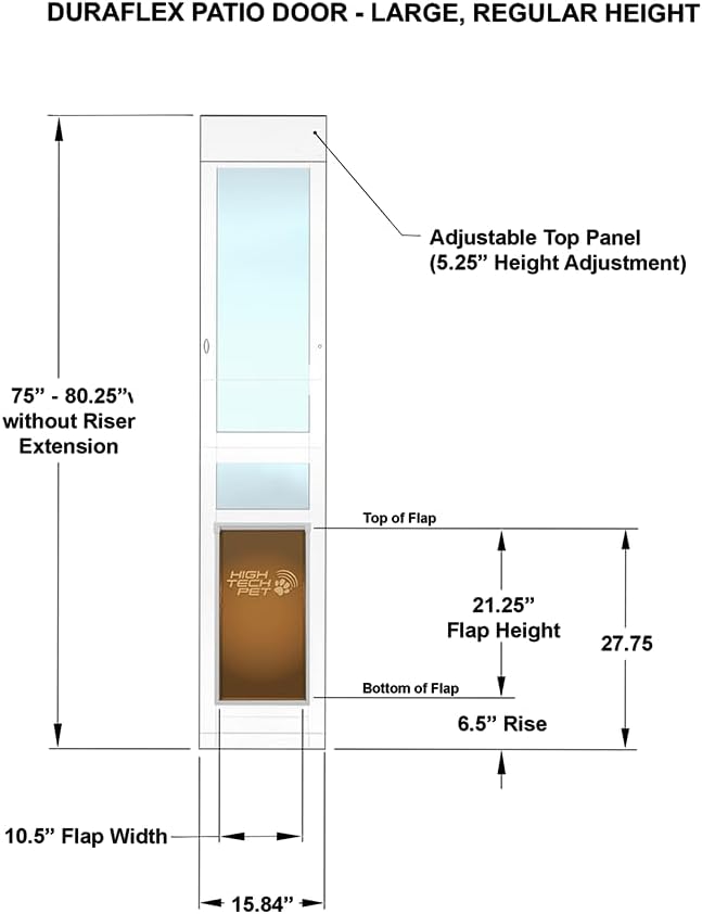 High Tech Pet DuraFlex Premium Patio Pet Doors (Regular Height, Large)
