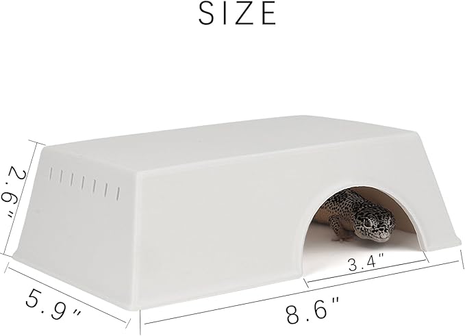 Snake Hide, Leopard Gecko Tank Accessories for Reptile Ball Python Crested Gecko Lizard Bearded Dragon - WhiteHideXL