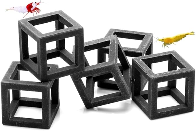 Balacoo 15 Pcs Shrimp Hideout for Aquarium: Ceramic Shelters Shrimp Breeding Cave, Aquarium Cubic Hideaway for Small Fish Crayfish - Fish Tank Accessories