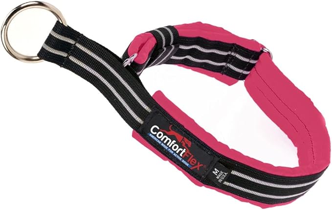ComfortFlex Premium Padded Martingale Dog Collar – Reflective Waterproof Slip-On Limited Slip Collar for Gentle Control & Escape Prevention - XLarge, Berry