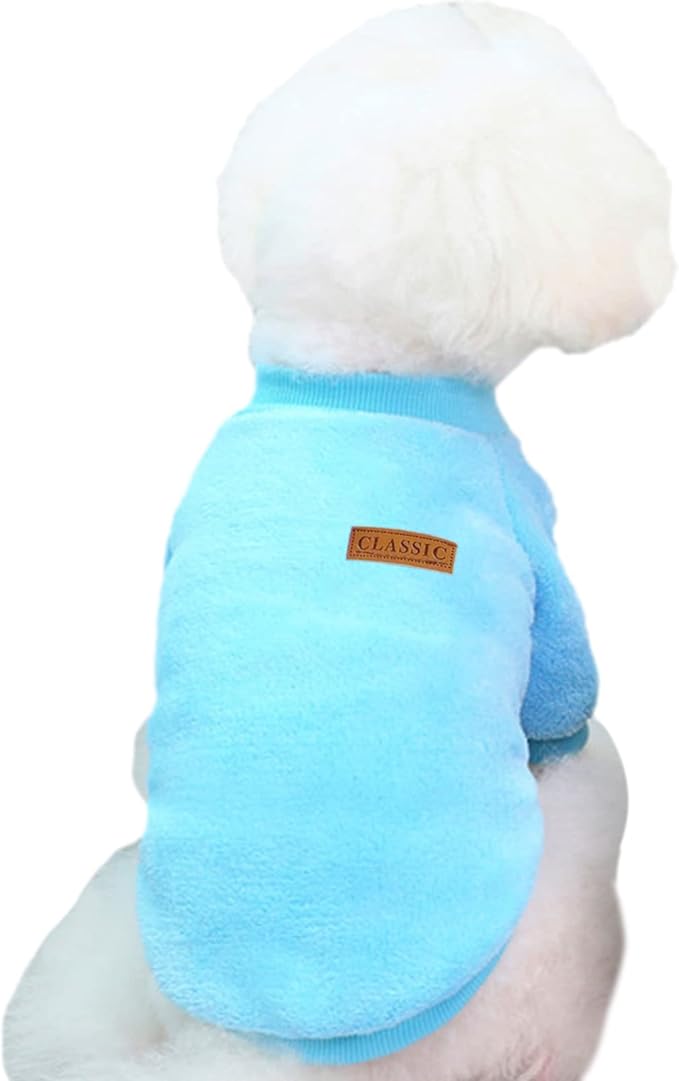Jecikelon Pet Dog Clothes Dog Sweater Soft Thickening Warm Pup Dogs Shirt Winter Puppy Sweater for Dogs (Z01-Blue, X-Small)