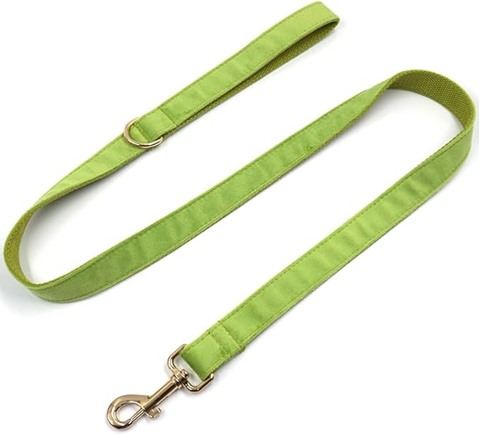PETDURO Custom Dog Collar Personalized with Name Engraved Quick Release Rose Gold Metal Buckle for Large Medium Small Girl Dogs - Dog Leash and Bow Tie Available - Soft Comfy Velvet (Green, L)