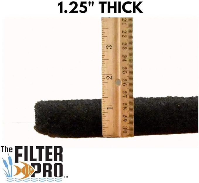 Black Coarse Filter Media, 1.25" Thick, 12" x 12" Pads, 2 Pack, Perfect for Aquariums, Ponds or Water Gardens, Made in USA