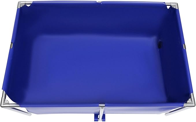 Portable Fish Tank, Foldable Koi Pond Stainless Steel Frame, Large 120x80x50cm Canvas Fish Pond with Drain Valve, Waterproof Home Aquarium & Aquaculture Tank