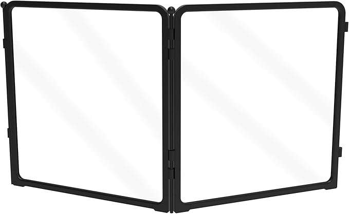 FXW Acrylic & Wire Mesh Indoor Dog Playpen, Heavy Duty 24 Inch 2 Panels Metal Dog Pen for Puppy and Small Dogs, Black│Patented