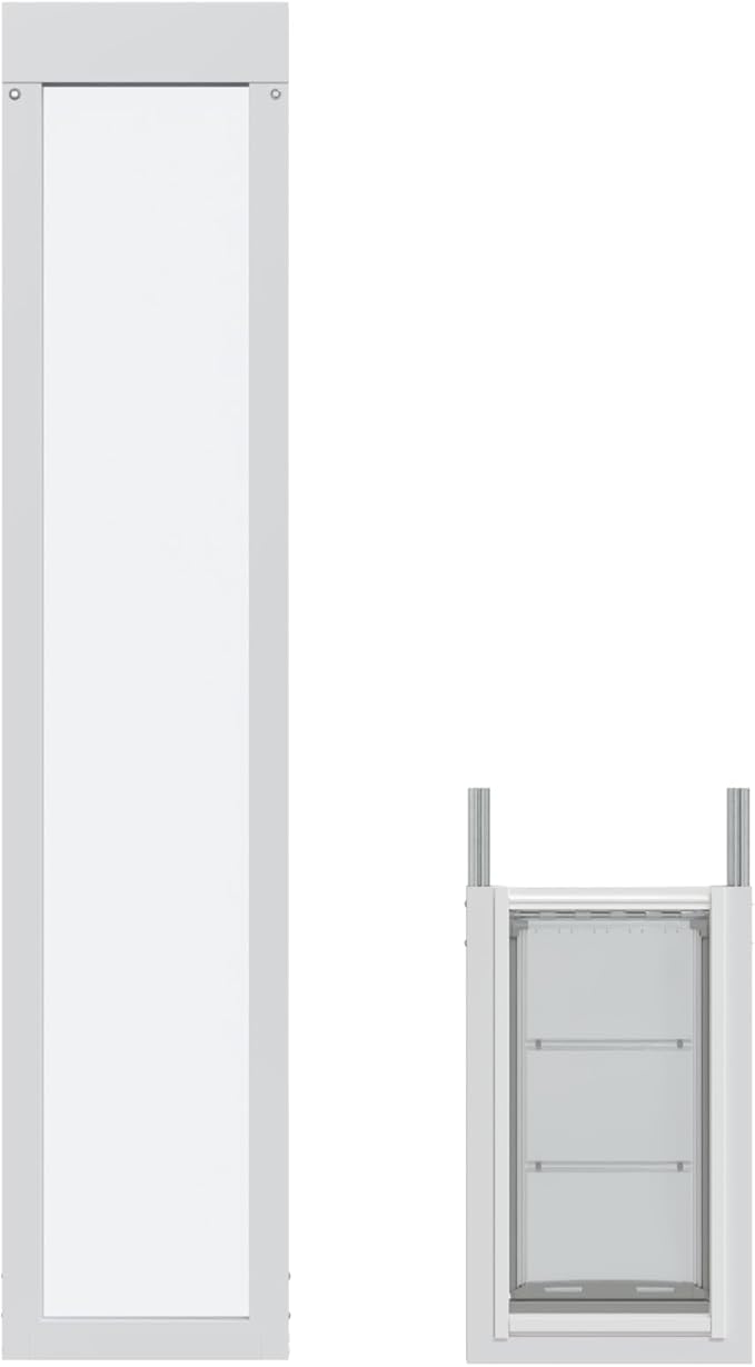 Endura Flap Pet Door for Vinyl Sliding Glass Doors | Dual-Flap Extreme Weather Design | Insulated, Energy-Efficient Dog Door with Locking Security | White, Large Flap, 93.25"-96.25" Slider Height