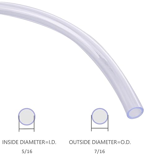 DERNORD PVC Tubing 3/16"ID X 5/16"OD Flexible Clear Vinyl Hose 25 Feet for Food Grade