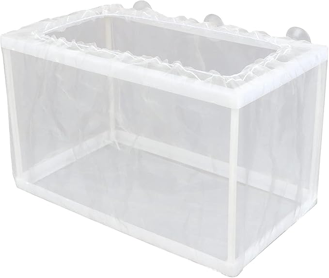 Aquarium Breeding Box - Mesh Box Fish Breeding Tanks, Aquarium Breeder Box, Fish Fry Hatchery, Juvenile Separation Net with Suction Cups, Nursery for Guppy Shrimp