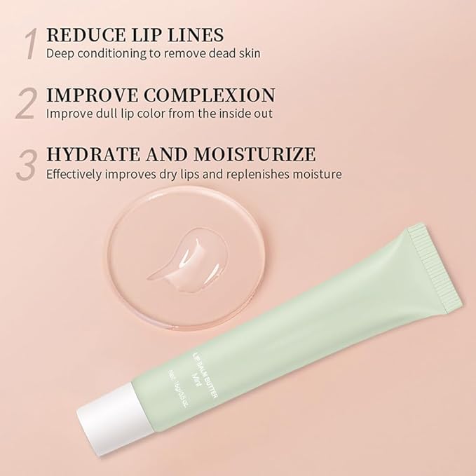 Summer Lip Butter Lip Balm, Ultra-Hydrating Natural Vegan Lip Balm, Sheer-Tinted Shine & Hydration, Soothes & Softens Dry Lips Skincare, Bálsamo labial hidratante #2 Mint