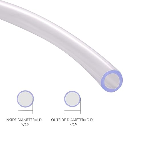 DERNORD PVC Tubing 5/16"ID X 7/16"OD Flexible Clear Vinyl Hose 100 Feet for Food Grade