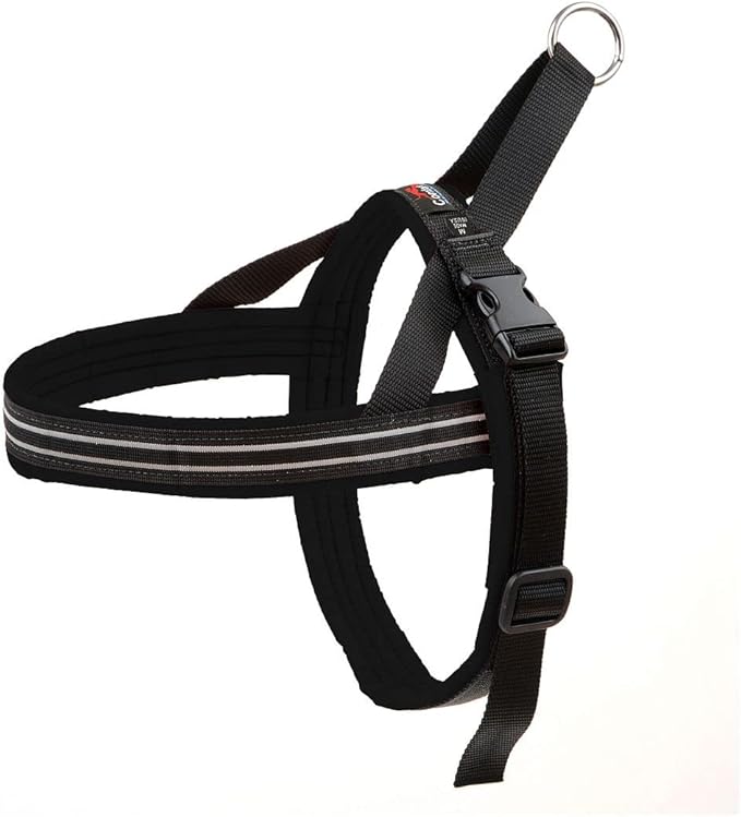 ComfortFlex Sport Dog Harness – No-Choke, Fully Padded, Non-Chafing Harness with Control Handle – Reflective, Lightweight, Adjustable for Active Dogs - Medium/Large, Raven Black