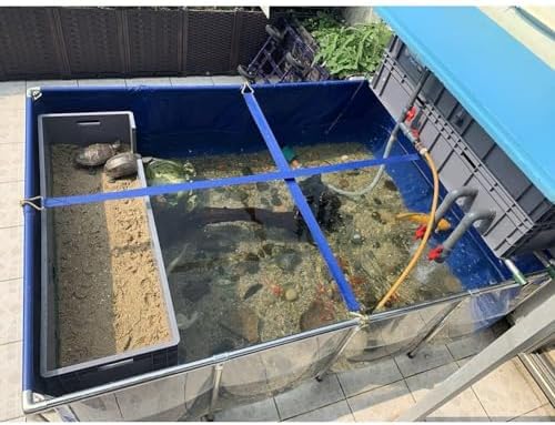 Flexible PVC Canvas Fish Breeding Tank with Steel Frame, 50x40x30cm Aquatic Pet Pool, Clear Viewing Window, Easy Assembly, Ideal for Backyard Pond and Fish Care