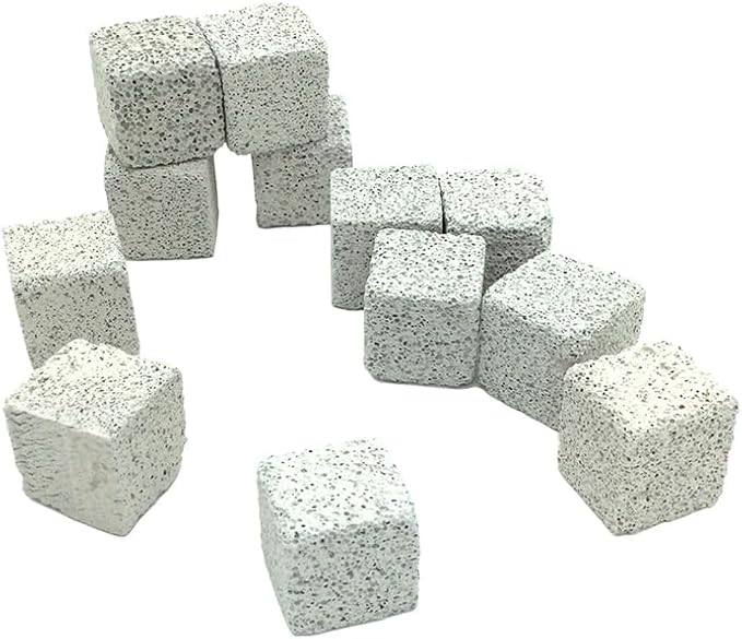 Shelltech 12 Pack Small Animal Lava Bites, Hamster Chew Toys Chew Treats Teeth Grinding Block for Hamster Chinchilla (12 Pack-Square-Mini)
