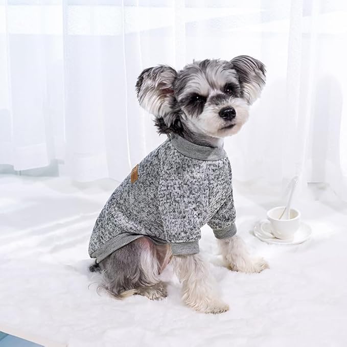 2 Pack Dog Sweaters for Small Dogs - Warm Winter Puppy Sweaters Cute Soft Dog Clothes Outfit Pet Costume for Boy Girl Doggie, Cat, Bulldog Pug Yorkie Kitten Chihuahua (Pink, Grey, XX-Small)