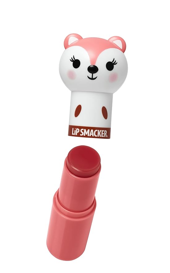 Lip Smacker Lippy Pal Fox Lip Balm Clear Matte Finish, Foxy Apple Flavored, Moisturizing, For Kids