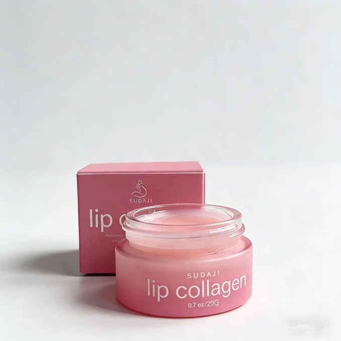 Lip Collagen + Peptide 0.7oz, Collagen Lip Mask with Vitamins E, A -Lip balm to Nourish & Hydrate Lips, Lip Moisturizer for Gentle exfoliating (Strawberry)