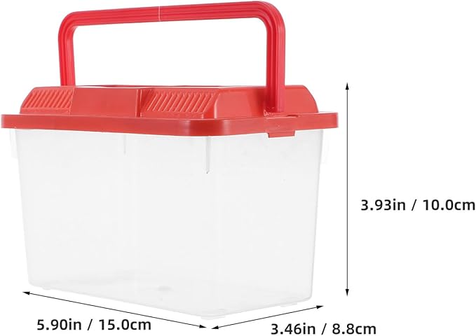 Betta Fish Tank Portable Reptile Terrarium Plastic Turtle Carrier Easy Maintenance Aquarium Breeding Box for Small Pets and Tortoises Travel Friendly Design
