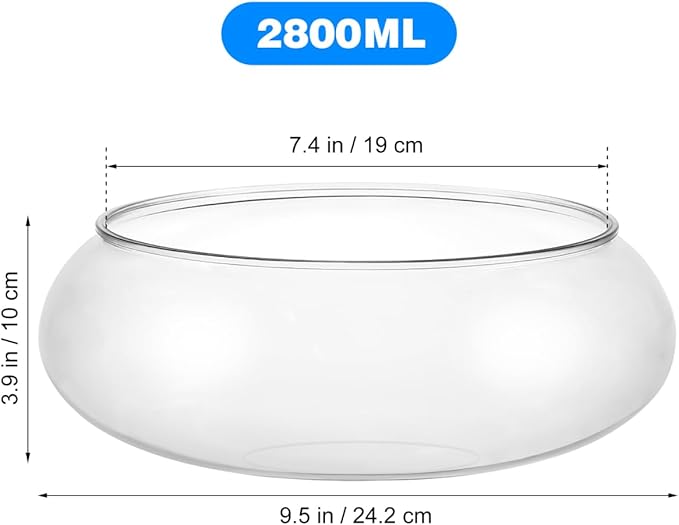 SUPVOX Clear Fish Tank Plastic Vase Bowl Wide Mouth Flower Vase Round Terrarium Plastic Hydroponic Planter Floral Container Clear Fish Bowl for Table Centerpiece Home Decoration 2800ml