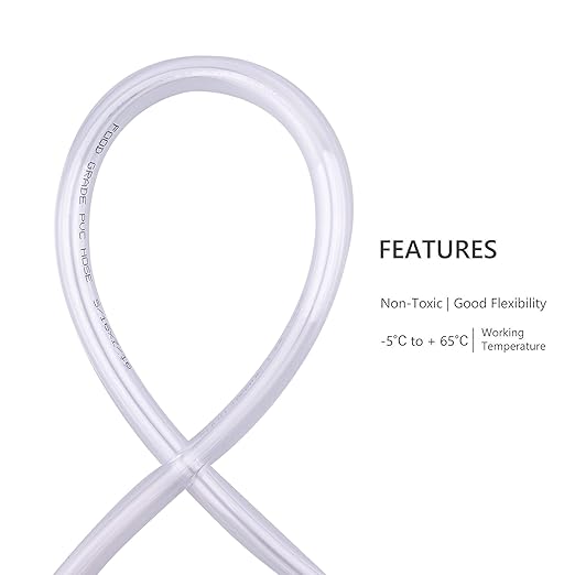 DERNORD PVC Tubing 3/16"ID X 5/16"OD Flexible Clear Vinyl Hose 25 Feet for Food Grade