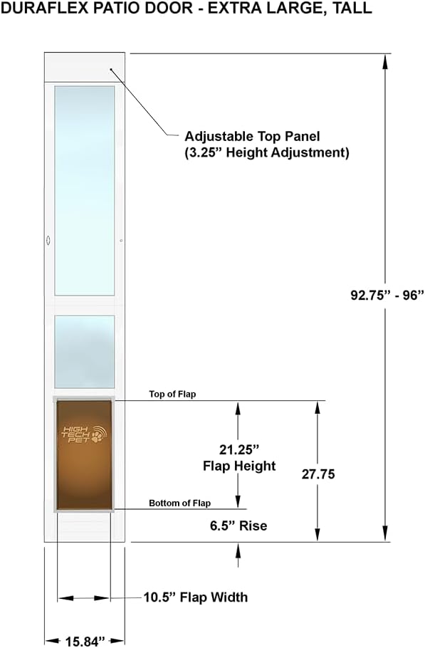 High Tech Pet DuraFlex Premium Patio Pet Doors (Tall Height, Large)