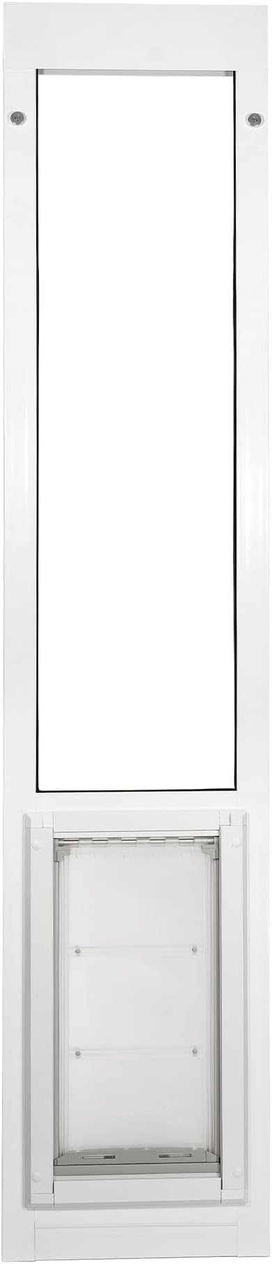 Endura Flap Pet Door for Vinyl Sliding Glass Doors | Dual-Flap Extreme Weather Design | Insulated, Energy-Efficient Dog Door with Locking Security | White, Medium Flap, 93.25"-96.25" Slider Height