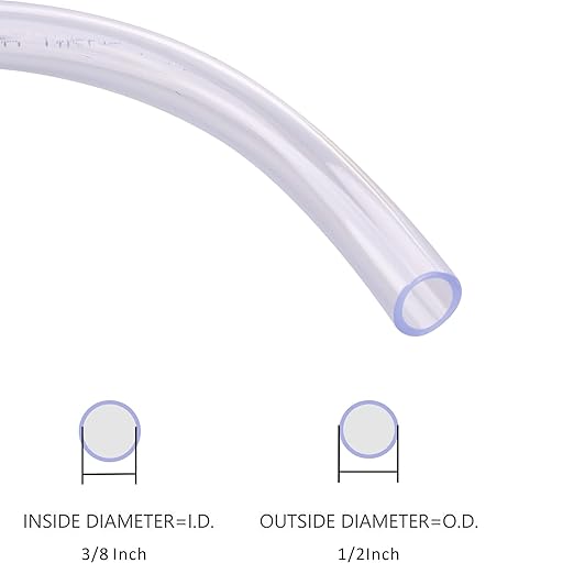 DERNORD PVC Tubing 3/8"ID X 1/2"OD Flexible Clear Vinyl Hose 25 Feet for Food Grade