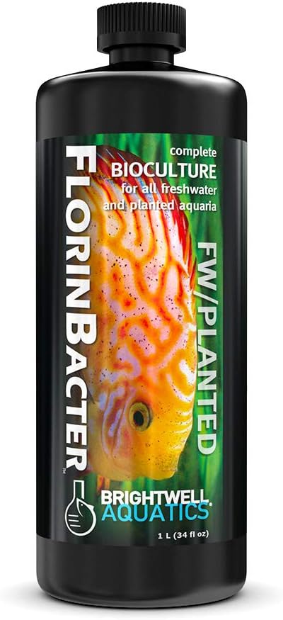 Brightwell Aquatics FlorinBacter7 Freshwater Aquarium Conditioner | Supports Biological Filtration | Removes Ammonia, Nitrite & Nitrate | Improves Water Clarity, 1L