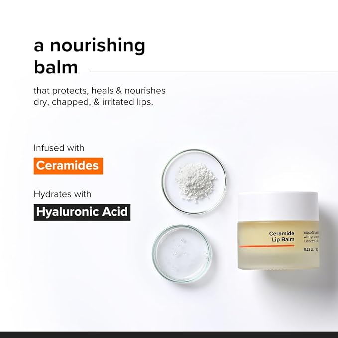 Minimalist Ceramide Lip Balm with Hyaluronic Acid for Dry Chapped Lips - 0.28 oz / 8g
