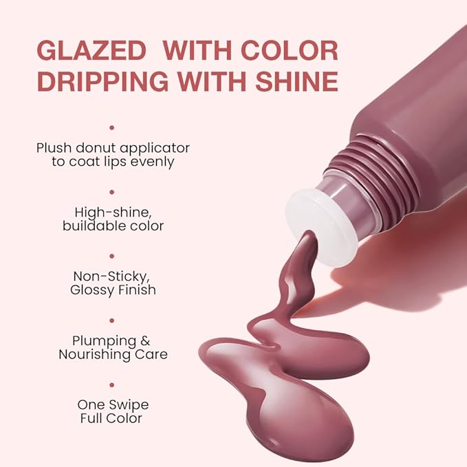 2Pcs Lip Tinted Glowy Balm Hydrating Tinted Lip Serum Lip Gloss, Ultra-Hydrating Natural Vegan Lip Balm, Sheer-Tinted Shine & Hydration, Soothes & Softens Dry Lips Skincare 05+06