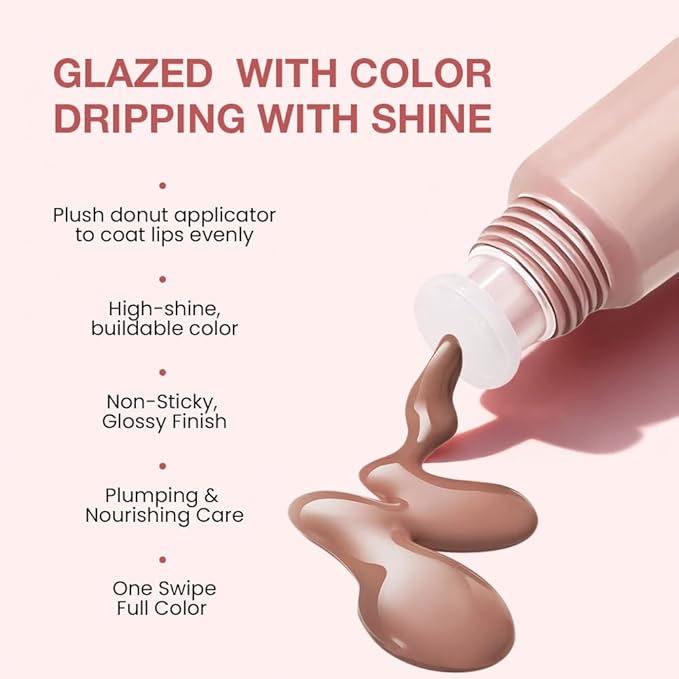 Lip Tinted Glowy Balm Hydrating Tinted Lip Serum Lip Gloss, Ultra-Hydrating Natural Vegan Lip Balm, Sheer-Tinted Shine & Hydration, Soothes & Softens Dry Lips Skincare (Light Brown)