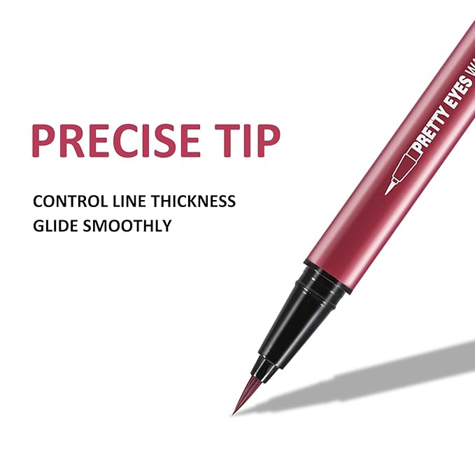 Boobeen Liquid Eyeliner Pen, Matte Eye Liner with Precision Tip, Long Lasting Eyeliner Pencil for Bold Eye Makeup, Glides on Smoothly
