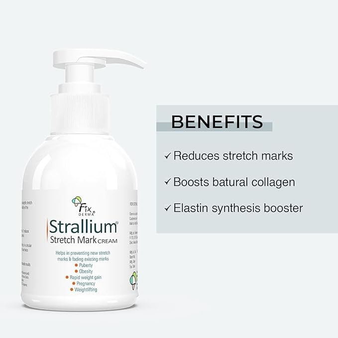 Verem Strallium Stretch Mark Cream, Removes Pregnancy Stretch Marks, Scar Removal and Moisturizing Cream, Stretch Mark Remover for Stomach, Thighs & All Body Parts- 150g