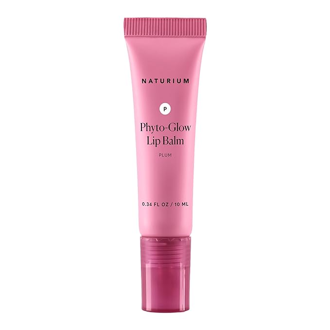 Naturium Phyto-Glow Lip Balm, Hydrating Lip Care with a Glossy Finish, 0.34 oz Plum