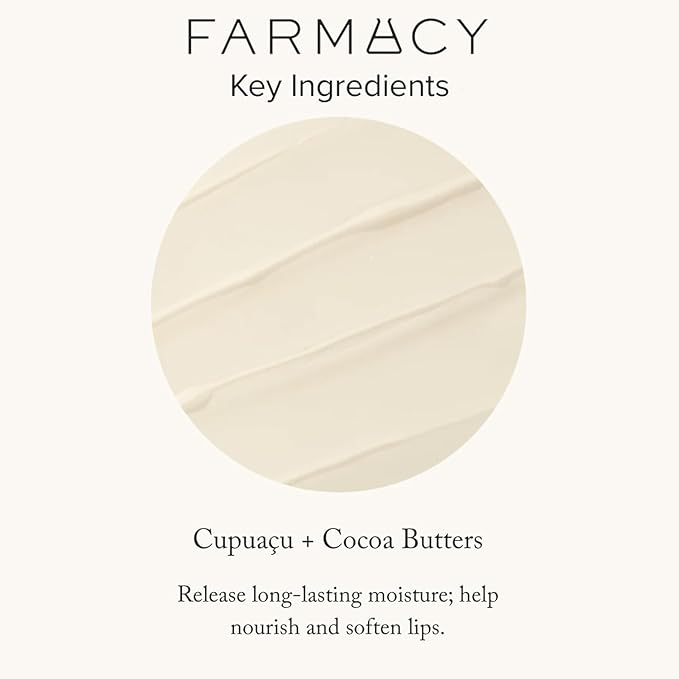 Farmacy Beeswax Lip Balm - Honey Butter Moisturizing Lip Care Enriched with Cupuaçu & Cocoa Butters, Proprietary Honey Blend and Vitamin E to Nourish, Soften & Heal (3.4g) (Pack of 2)