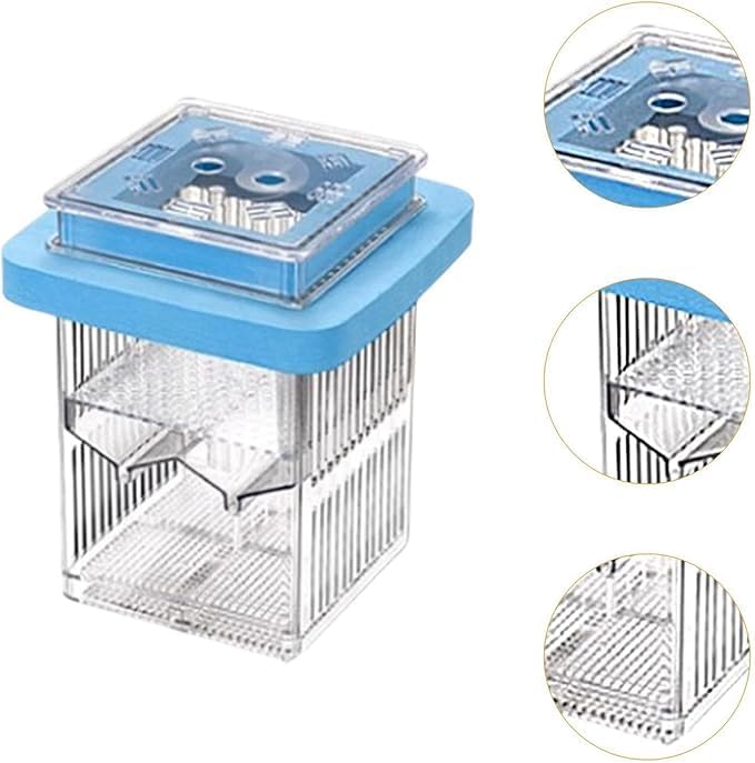 4-Layer Detachable Acrylic Fish Hatchery Box, Floating Breeder & Isolation Tank with Mesh Panels (Blue,Dual Box)