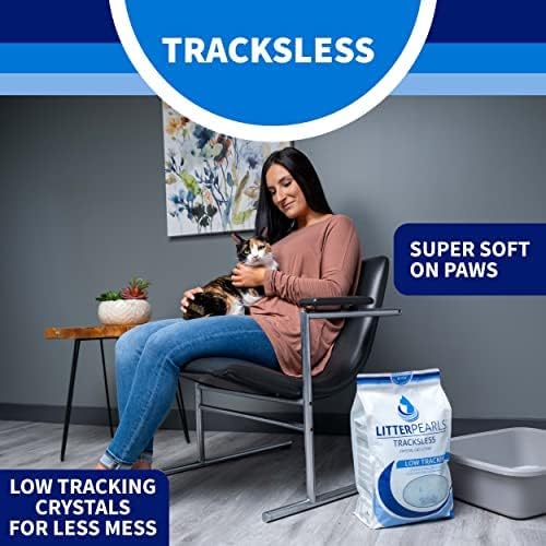 Litter Pearls Tracksless Unscented Non-Clumping Crystal Cat Litter with Odorbond, 15 Pounds